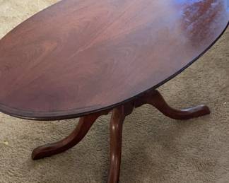 Dark Wood Oval Coffee Table