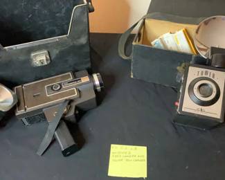 Vintage Video Camera And Tower Box Camera UNtested