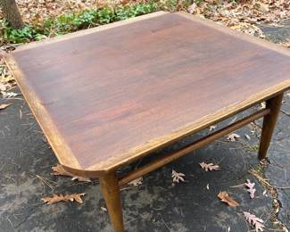 Beautiful 2 Toned Wood Square Table By Baumritter