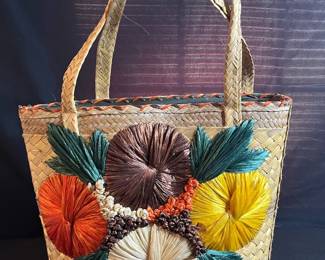 Vintage Straw Tote