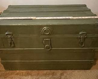 Painted Green Storage Trunk