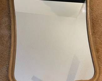 Large Wall Mirror With Painted Gold Colored Frame