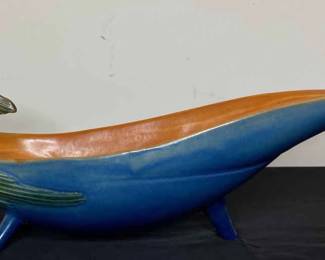 Elegant Blue Pine Cone Footed Bowl