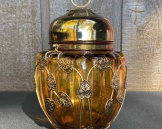Musical Amber Glass Japanese Jar