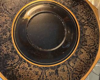 black ameythyst and gilded plate 