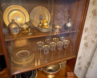 Gorgeous Gilded gold Bavarian dish set along with a superb double handled dish