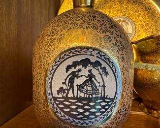 Bavarian gilded little flask bottle 