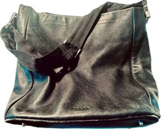 Vintage leather messenger bag by Prada