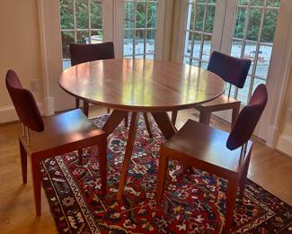 Made in Italy Dining Set.  Tonon Rota Table with one leaf, table pads and (6) Tonon Cena Chairs.