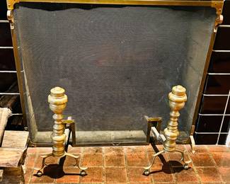 Fireplace Screen and Andirons
