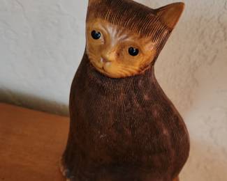 Vintage Chalkware Cat Collectible Figurine