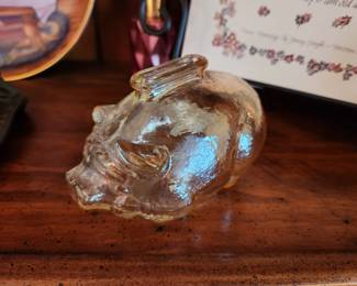 Vintage Anchor Hocking Glass Piggy Bank