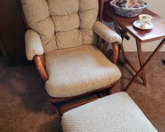 Padded Rocker with Matching Ottoman - There are two of these  Rockers/Ottomans. 