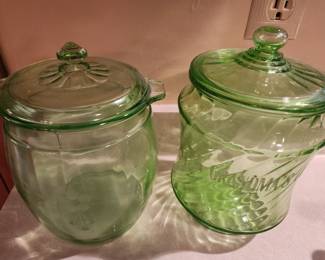 Vintage Green Depression Glass
