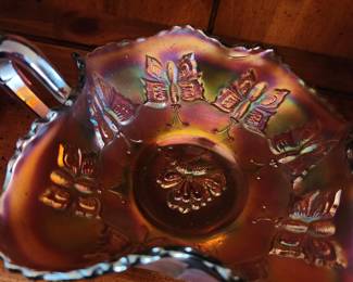 Fenton circa 1910 Butterflies....Carnival Glass. 