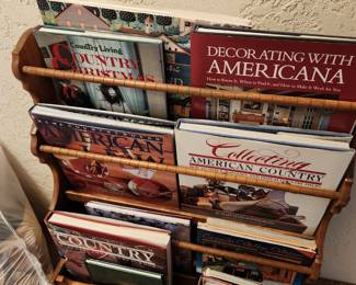 Coffee Table Books and Stand. 
