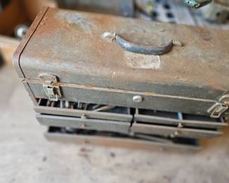 vintage metal tool box