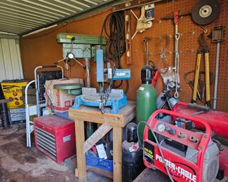 a view into one of the sheds