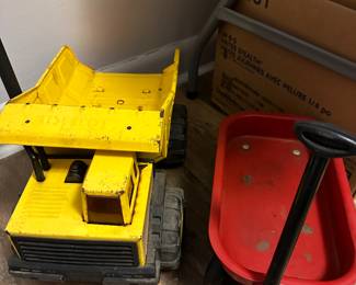 Vintage Tonya truck & radio flyer small wagon
