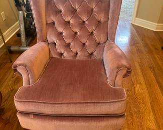 Pair of velour pink chairs