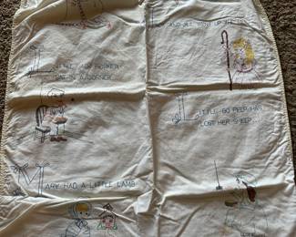 Cute baby duvet embroidered nursery rhymes 