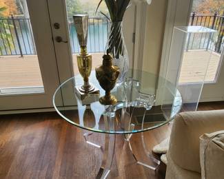 Lucite and Glass Contemporary Table