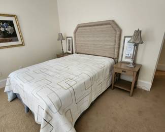 Queen Bed with Upholstered Headboard