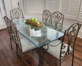 Glass Top Table and 6 chairs
