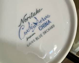 Noritake Blue Orchard 10” Oval Serving Bowl, 13 3/8” Platter, 3 3/4" Creamer
