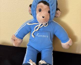 Blue Hoodie "Zoomer" Plush Monkey 