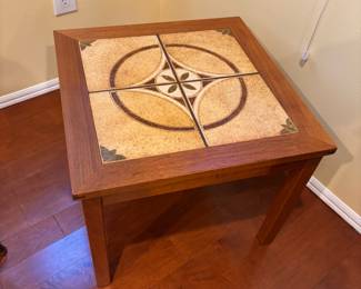 Danish Teak Tile Top Side Table