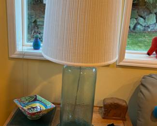 Sea Green Glass Contemporary Table Lamp