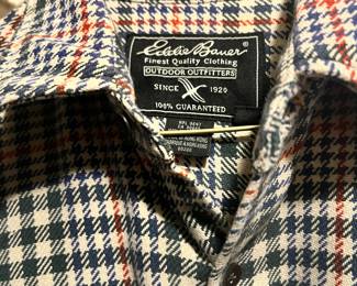 Eddie Bauer Men's Black, White & Red Flannel
