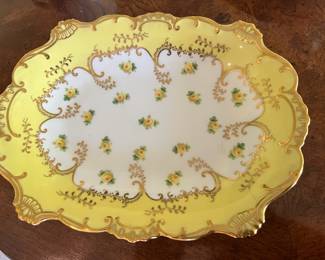 Mintons for Mortlock's Oxford Street Yellow Floral Pattern Platter