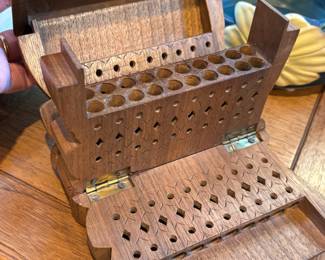 Carved Wood Elephant Cigarette Case