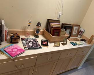 Assortment of Books, Assortment of Picture Frames, Galileo Glass Thermometer with Multicolored Floating Orbs