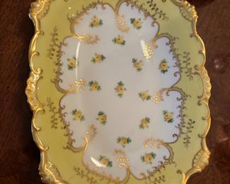 Mintons for Mortlocks Oxford Street Yellow Floral Pattern Platter
