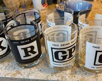 Set of 8 Low Ball Glasses with Movie Ratings