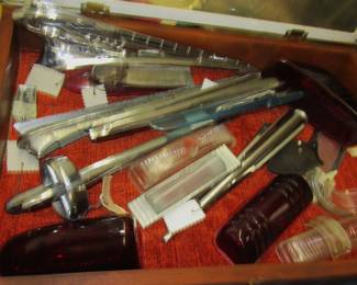 vintage hood ornaments                                              
     Vintage red glass tail lights