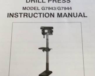Grizzly Drill Press - Instruction Manual