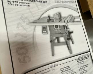 General International table saw - Owner's Manual