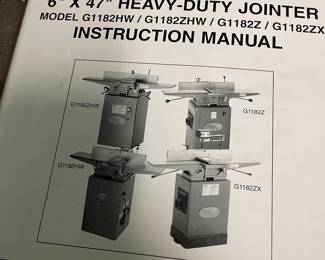 Grizzly 6" x 47" Heavy -Duty Jointer - Instruction Manual