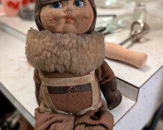 Original U.S WWII Raggy-Doodle U.S. Paratrooper Cloth Doll with Parachute. Made by Prager & Reuben