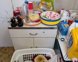 Vintage Cabinet and Party Supplies