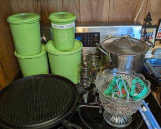 Cast Iron Pans, Cookie Cutters and Tupperware Containers