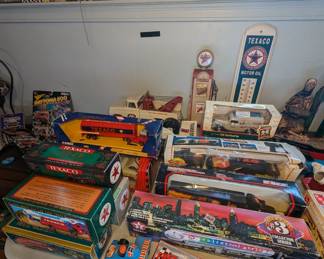 Toy Racing Cars and Trucks new in the box. Texaco Thermometer 