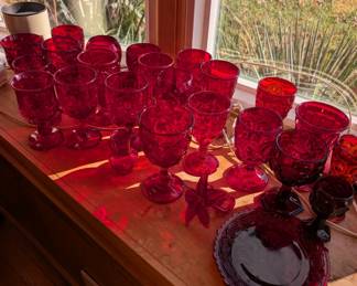 Huge Collection of Cranberry Cups