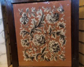 Needlepoint fireplace screen