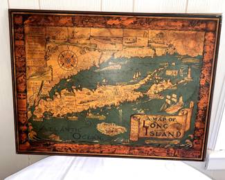 Long Island Map- Vintage