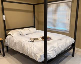 Queen Size Mattress & Metal Canopy Bed Frame